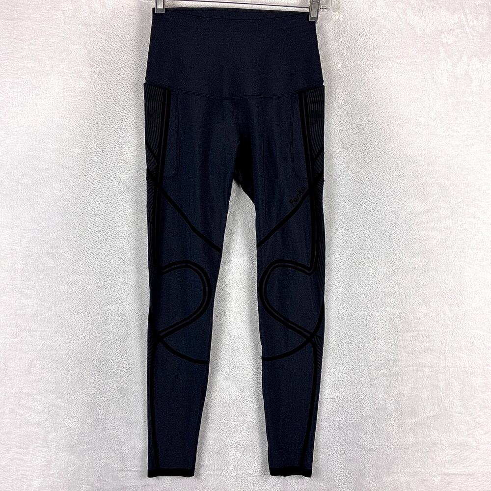 Fanka Leggings Womens S Black Body Sculpt Compression Preppy Gym Workout